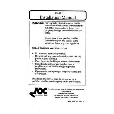 UD-80 INSTALL. / OPER. MANUAL