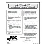 AD230 / 235 INSTALL. / OPER. MAN.