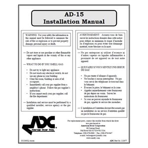 AD15 INSTALL / OPERATOR'S MANUAL