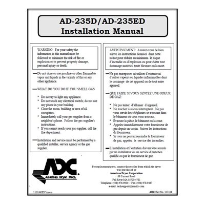 AD235D / AD235ED INSTALL MANUAL