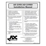 AD235D / AD235ED INSTALL MANUAL