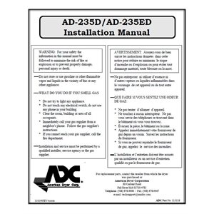 AD235D / AD235ED INSTALL MANUAL