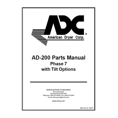 AD-200 PHASE 7 TILT PARTS MNL