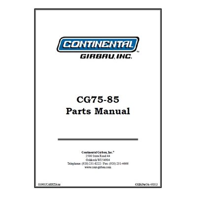 PARTS MANUAL / CG75-85