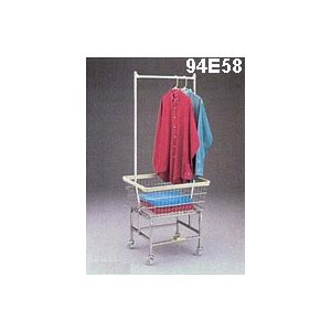 ECONOMY LAUNDRY CART W / DOUBLE POLE RACK