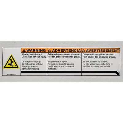 DECAL WRNG MOVING PARTS PLUG DECAL WRNG MOVING PARTS PLUG